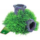 Boon Aqua Deco Ornament Bubbel Green Moss Plant Op Gezonken Buis Met Uitstromer- 11 cm