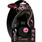 Flexi Rollijn CLASSIC Cord Medium Zwart -8 meter