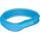 Trixie Flash Lichtband USB Silicone Extra Breed L-XL  70cm / 30 mm Blauw