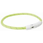 Trixie Flash Lichtring USB TPU/Nylon L-XL -65 cm/ø 7 mm Groen