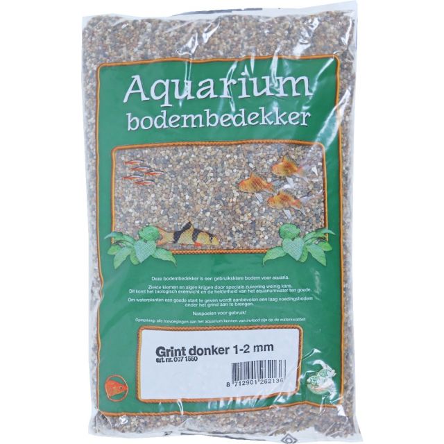 Aquarium Grind Donker  1-2 mm -2,5 kg 