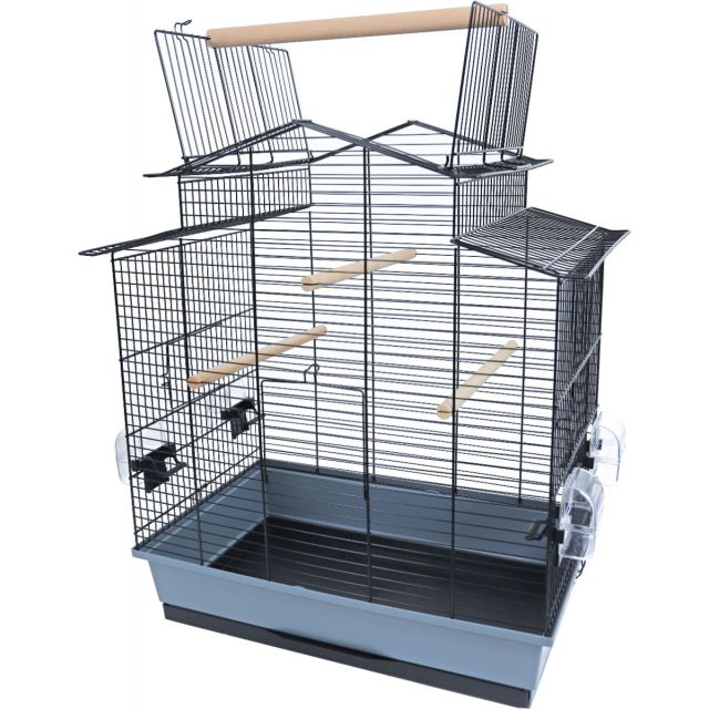 Interzoo vogelkooi Iza 3 cabrio, zwart/grijs