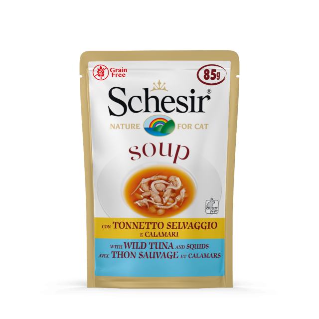 Schesir Cat Soup Wild Tuna and Squids -85 gram