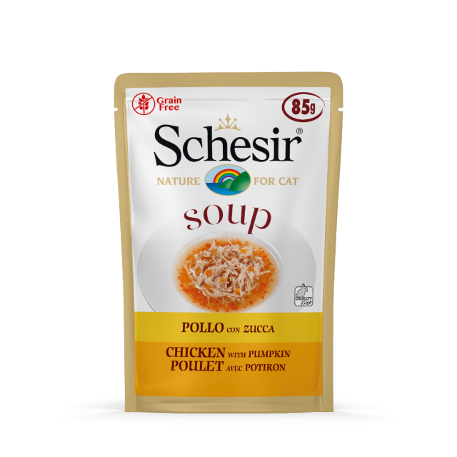 Schesir Cat Soup Chicken and Pumpkin  -85 gram