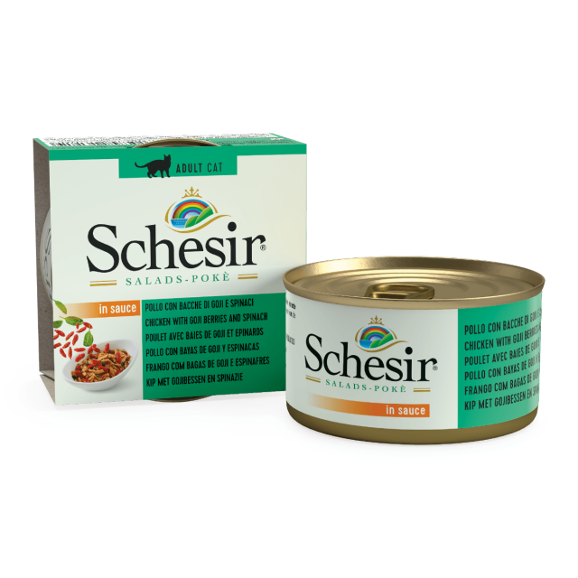 Schesir Cat Salad Poke Kip, Gojibessen & Spinazie -85 gram