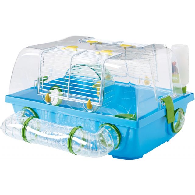 Savic Hamsterkooi Met Buis Spelos Metro, Blauw