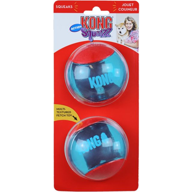 KONG Squeez Action Rood L-8,5x8,5x8,5 cm