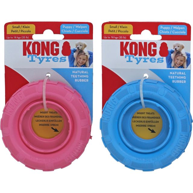 KONG Hond Puppy Tyres Small  Assortie 