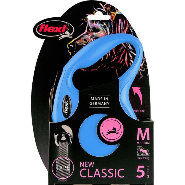 Flexi Rollijn Classic Tape Blauw M -5 mtr