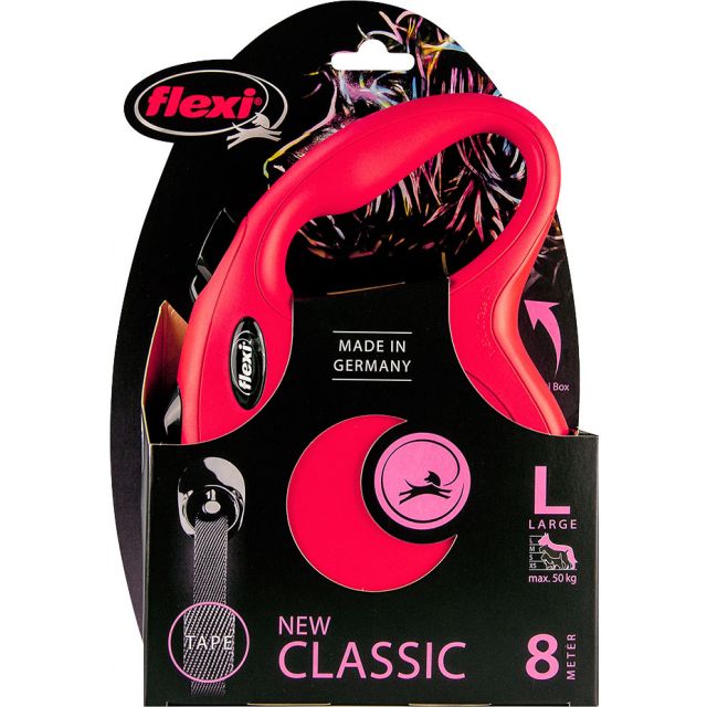 Flexi Rollijn New Classic Tape Rood L - 8 mtr