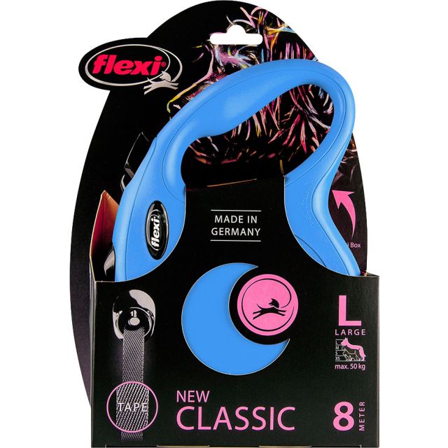 Flexi Rollijn New Classic Tape Blauw L- 8 mtr
