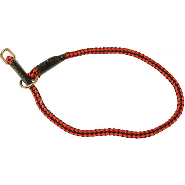 Nylon Correctiehalsband Rood/Zwart, 10 mm, 70 cm.
