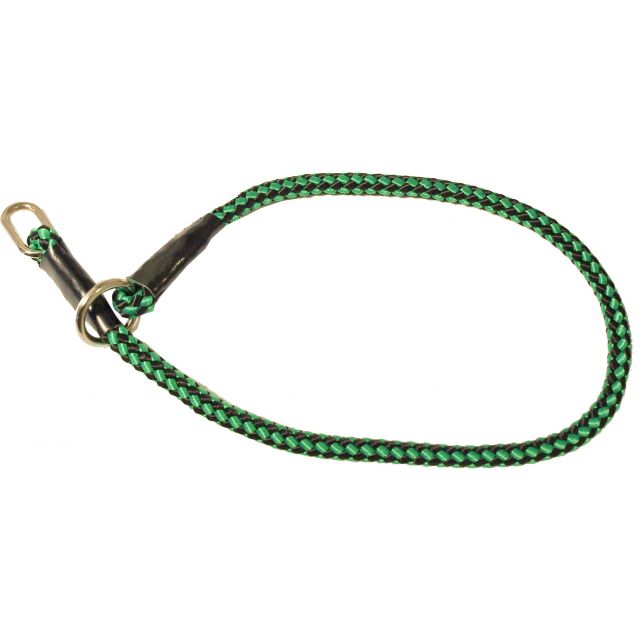 Nylon Correctiehalsband Groen/Zwart, 15 mm, 70 cm.