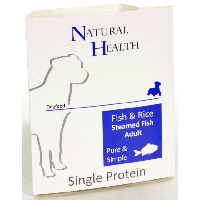 Natural Health Dog Steamed Pure & Simple Fish & Rice  -395 gram