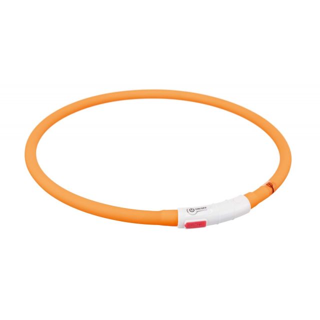 Trixie Flash Lichtring USB, Silicone XS-XL 70 cm / 10 cm  Oranje