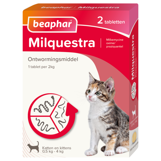 Beaphar Milquestra Kleine Kat /Kitten 0,5-4 kg - 2 Stuks   