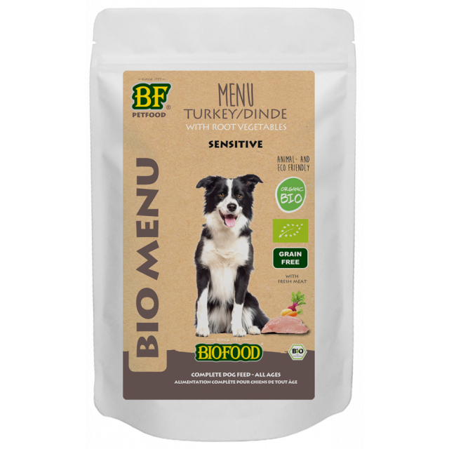 Biofood Dog Organic Kalkoen Menu -150 gram