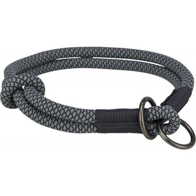 Trixie Soft Rope Half-Slip Halsband M  45 cm/ø 10 mm Zwart/Grijs