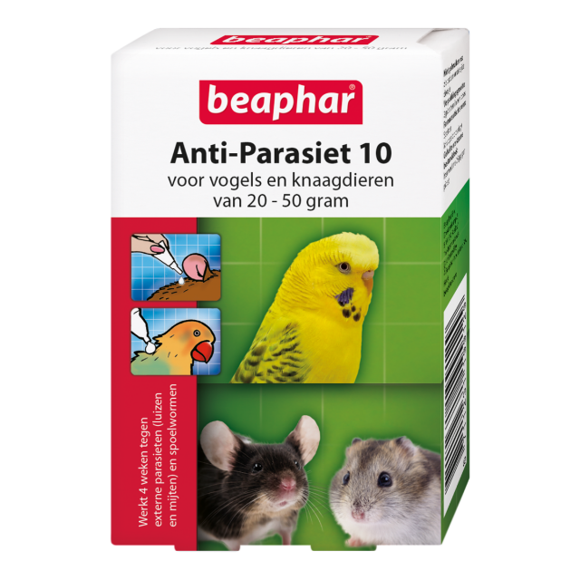 Beaphar Anti-Parasiet 10 Knaag/Vogel 20-50g - 2 pip