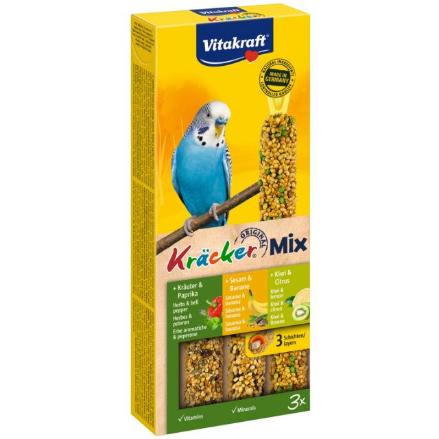 Vitakraft Parkiet Kracker Vijgen & Banaan-Sesam & Kiwi 3 in 1