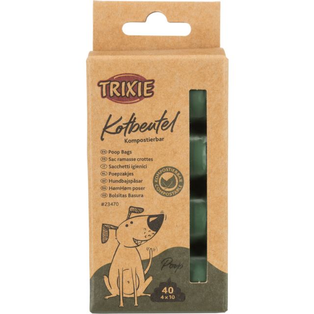 Trixie Biologisch Afbreekbare Poepzakjes Bosgroen -4x10 Stuks