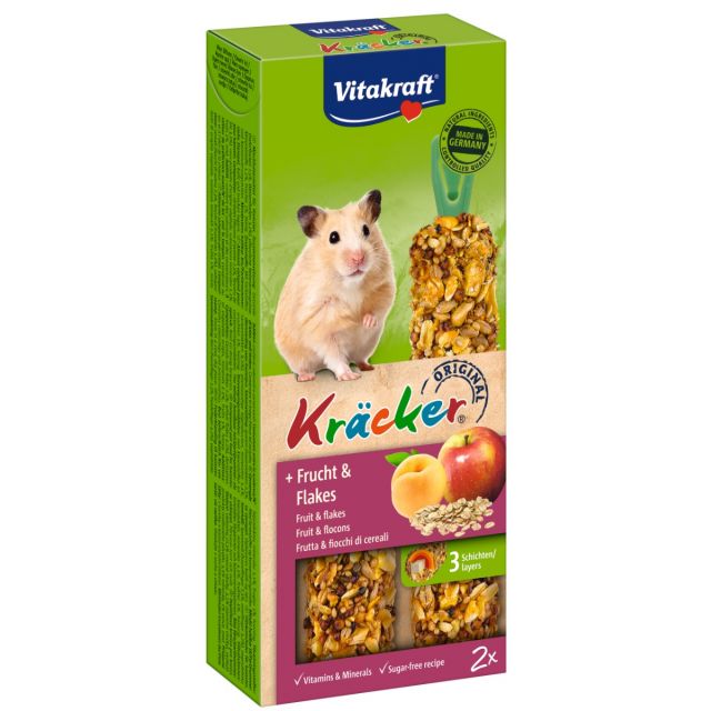 Vitakraft Kracker Fruit & Flkakes Hamster- 2 in 1