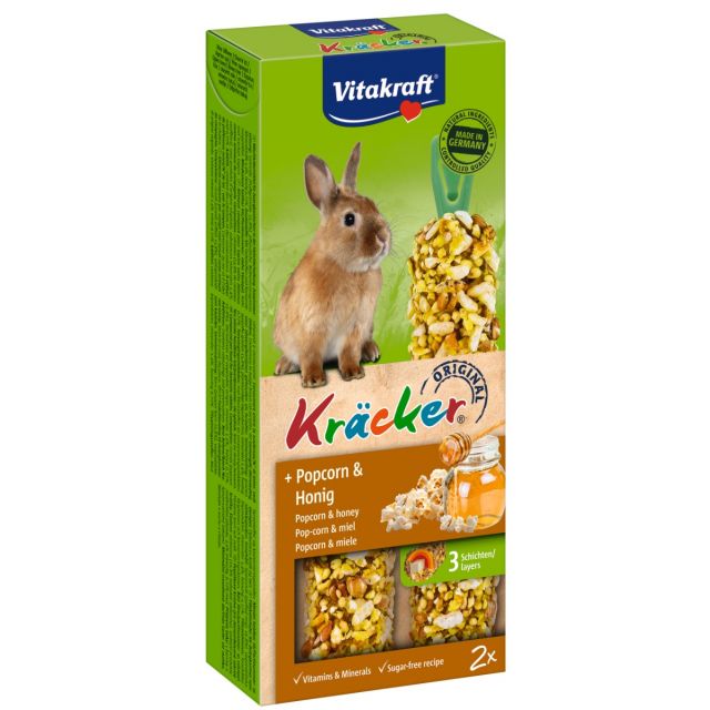 Vitakraft Konijn Kracker Popcorn & Honing -2 in 1