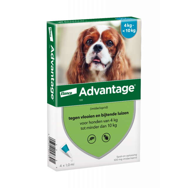 Advantage Hond 100 4 tot 10 kg - 4 Pipetten