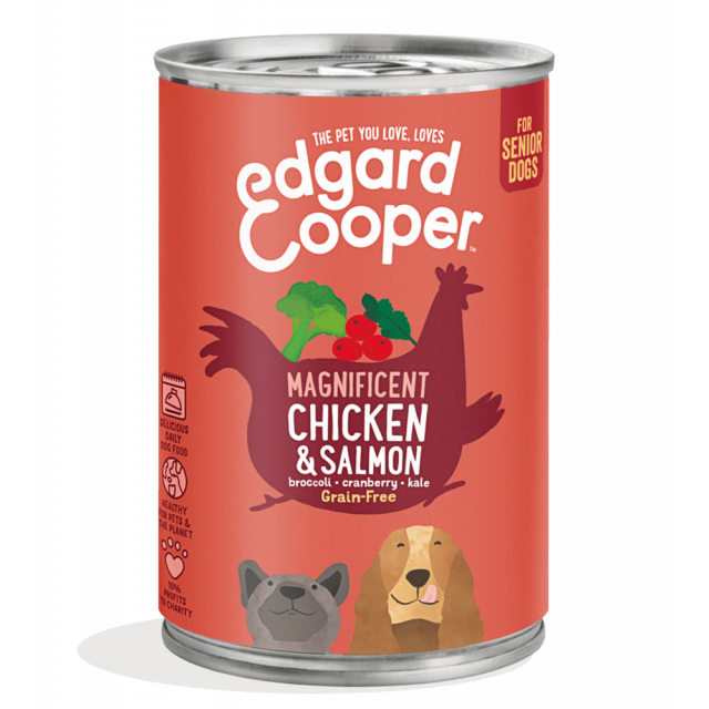 Edgard & Cooper Hond Blik Senior Kip & zalm -400 gram