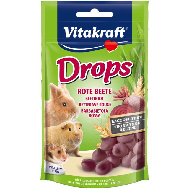 Vitakraft Drops Bieten, lactose vrij  Knaagdier en Konijn -75 gram