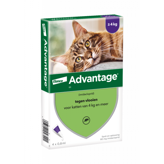 Advantage Kat 80 vanaf 4 kg - 4 Pipetten