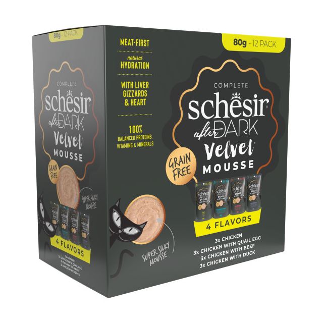 Schesir After Dark Velvet Kat Variety Pack -12x80gr