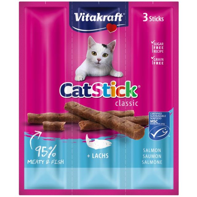 Vitakraft cat-Sticks Mini Zalm MSC -3 stuks 