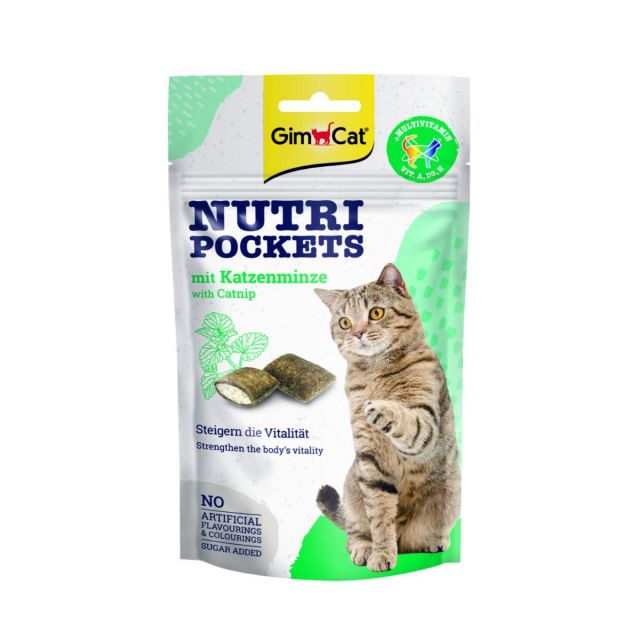 Gimcat Nutri pockets Multi-Vitamin & kattenkruid -60 gram