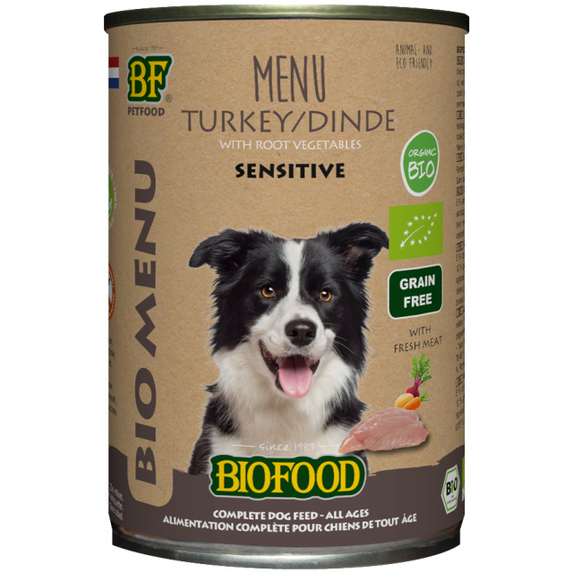 Biofood Dog Organic Kalkoen Menu -400 gram