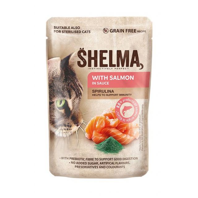 Shelma Pouch Fillets Salmon/Spirulina -85 gram