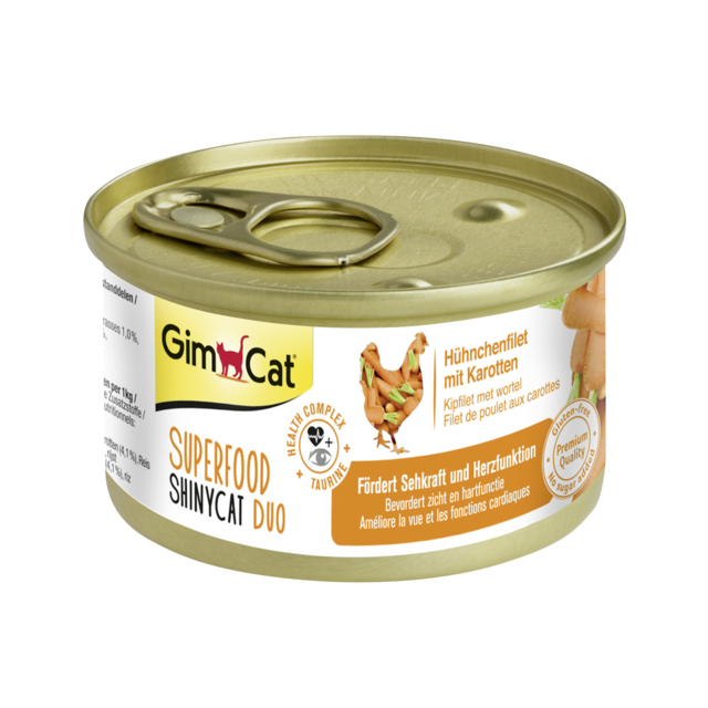 Gimcat Superfood Shinycat Duo Kipfilet Met Wortelen - 70 Gr