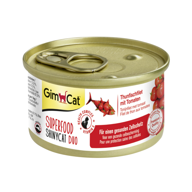 Gimcat Superfood Shinycat Duo Tonijnfilet Met Tomaten -70 Gr  (THT 07/24)  OP=OP