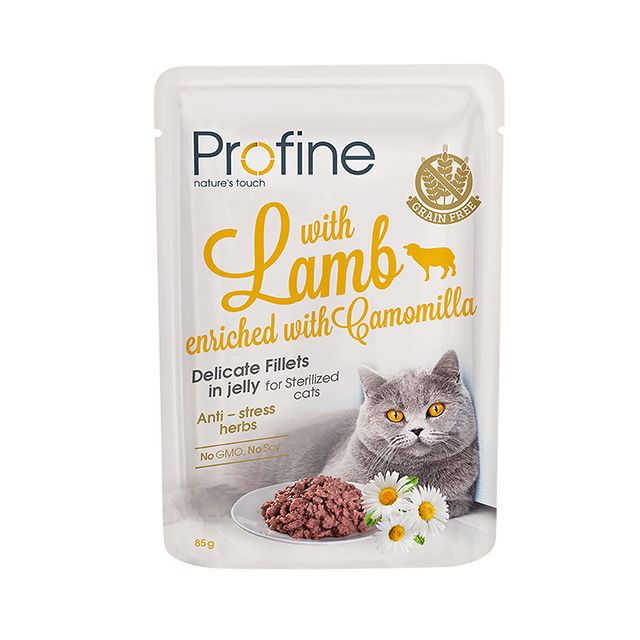 Profine Sterilised Cat Pouch Fillets in Jelly Lamb  -85 gram