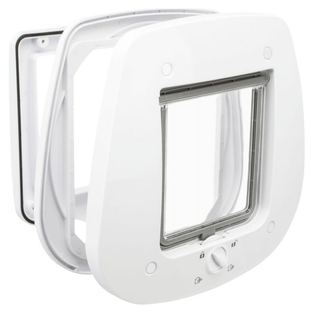 Trixie 4-Weg Huisdierluik Speciaal Voor Glas -Wit 