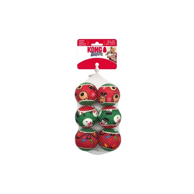 Xmas KONG Holiday Squeakair Bal Assortie -6.5x6.5x-6 stuks 