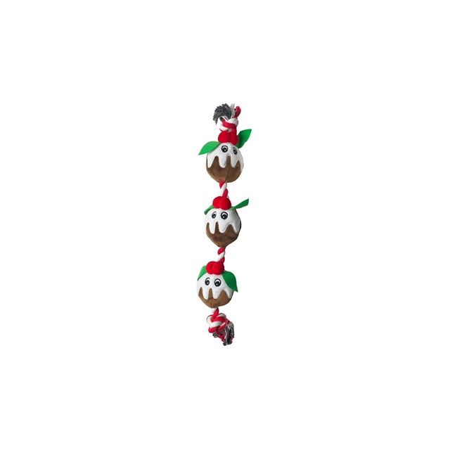 Xmas happy pet Kerstpudding Flostouw -49x9x6 cm 