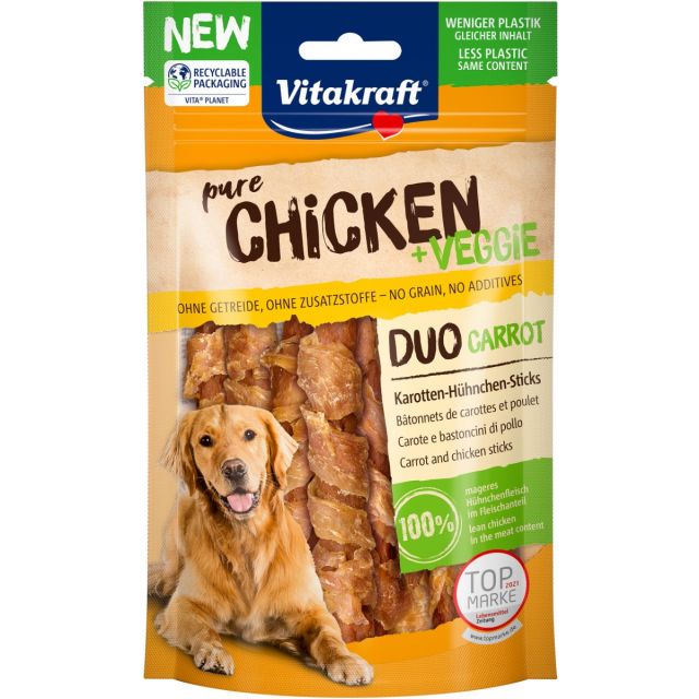 Vitakaft Pure Chicken Veggie Wortel Kip Stick-80 gram