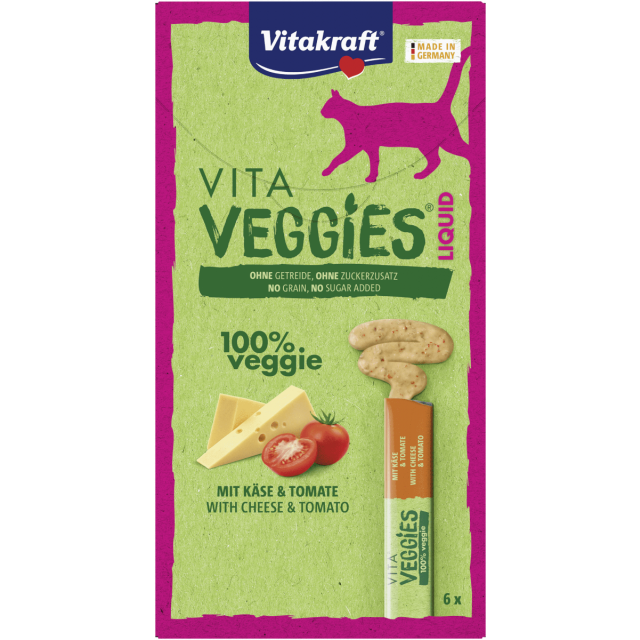 Vitakraft Veggies Liquid Kaas & tomaat -6x15 gram  (THT 07-24) OP=OP
