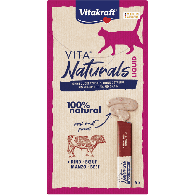 Vitakraft Naturals Liquid Snack Rund -5 stuks