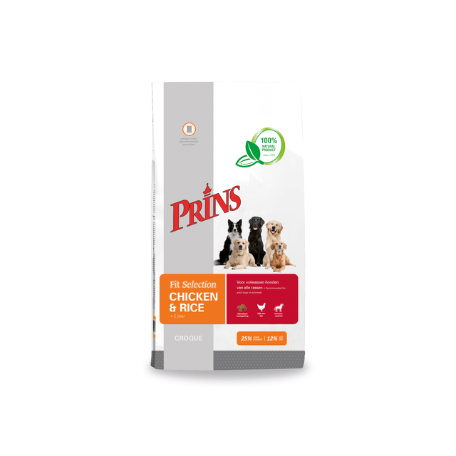 Prins Fit Selection Dog Kip & Rijst 15 kg