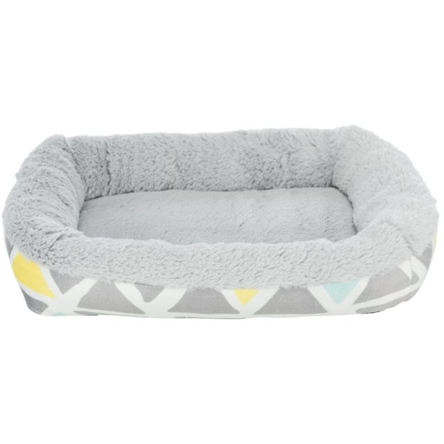 Trixie Relax-mand Sunny, Hoekig Pluche -30x6x22 cm  Kleurig/ Grijs