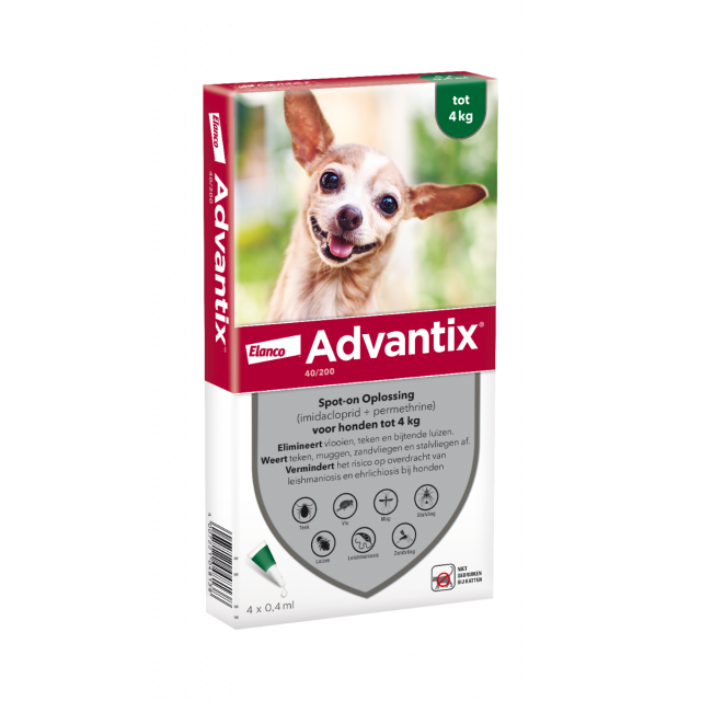 Advantix Hond 40 (hond tot 4 kg) 4 Pipetten