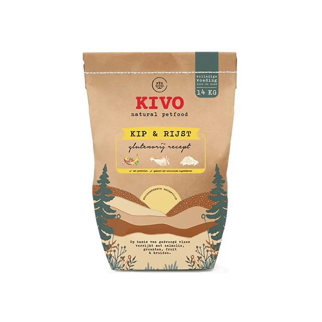 Kivo Koud Geperst Kip & Rijst - Glutenvrij -14 kg 