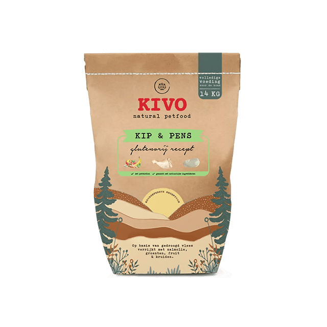 Kivo Koud Geperst Kip & Pens - Glutenvrij -14 kg 
